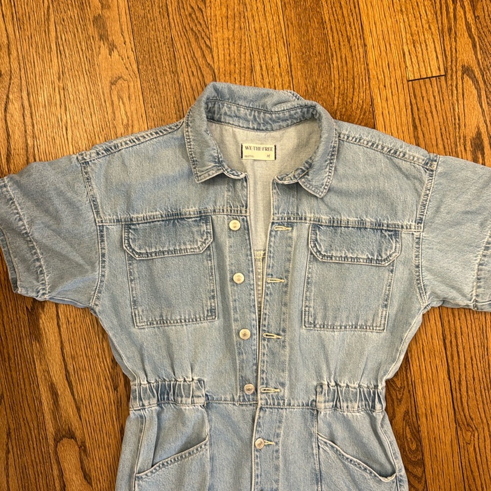 Free people denim jumpsuit size M